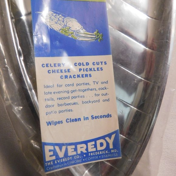 Vintage Everedy Lotus Leaf Serving Metal Tray - Picture 4 of 6